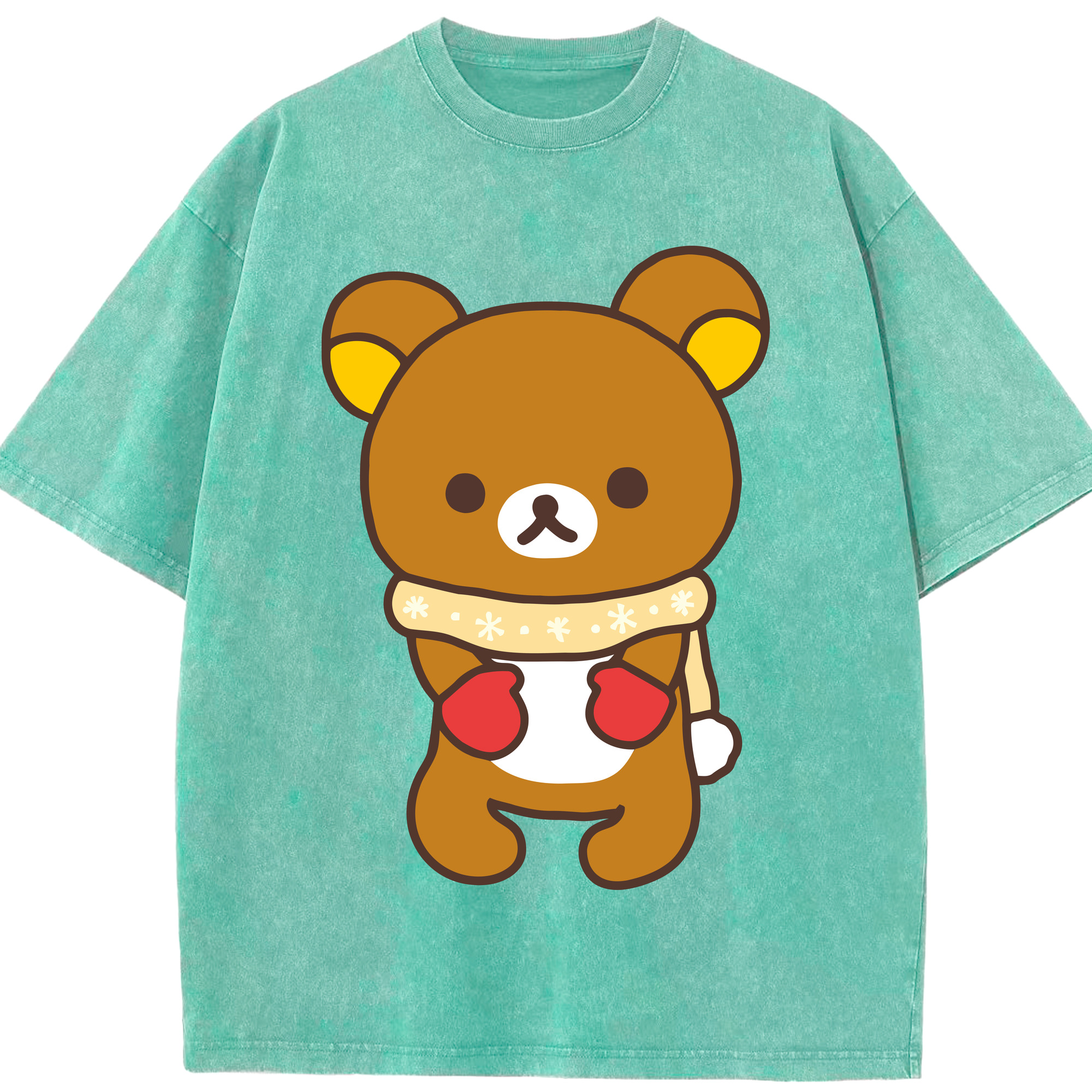 （画像用） リラックマ リラックマ キイロイトリ Rilakkuma Korilakkuma Kiiroitori 綿100% ヴィンテージ風 半袖Tシャツ（フロントプリント）